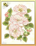 Old Fashioned Rose embroidery panel, ready to embroider 1