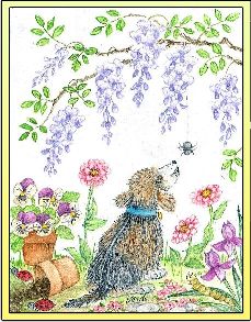 Lucky Dog embroidery panel, ready to embroider 1