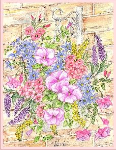 Flowers on the wall embroidery panel, ready to embroider 1