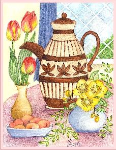 Tulips embroidery panel, ready to embroider 1