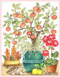 Apples and Lemons embroidery panel, ready to embroider 1