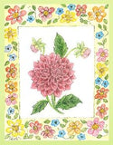 Floral Frame embroidery panel, ready to embroider 1