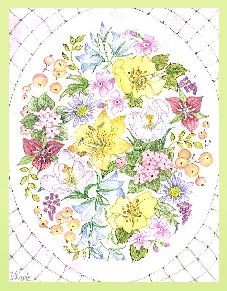 Floral Mix embroidery panel, ready to embroider 1