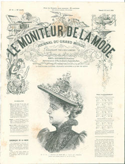 Vintage Prints Lady 1 embroidery panel, ready to embroider 1