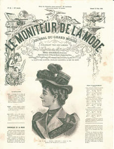 Vintage Prints Lady 3 embroidery panel, ready to embroider 1
