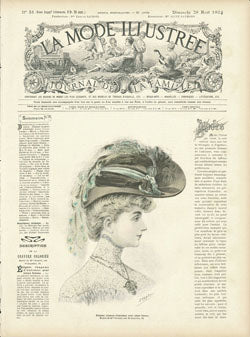 Vintage Prints Lady 5 embroidery panel, ready to embroider 1