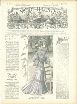Vintage Prints Lady 7 embroidery panel, ready to embroider 1