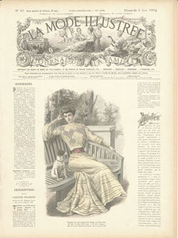 Vintage Prints Lady 8 embroidery panel, ready to embroider 1