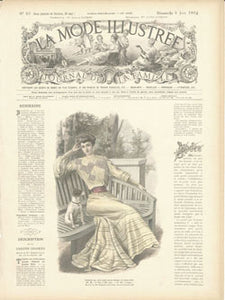 Vintage Prints Lady 8 embroidery panel, ready to embroider 1