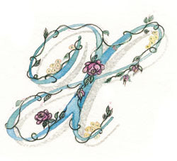 Letter X embroidery panel ready to embroider 1